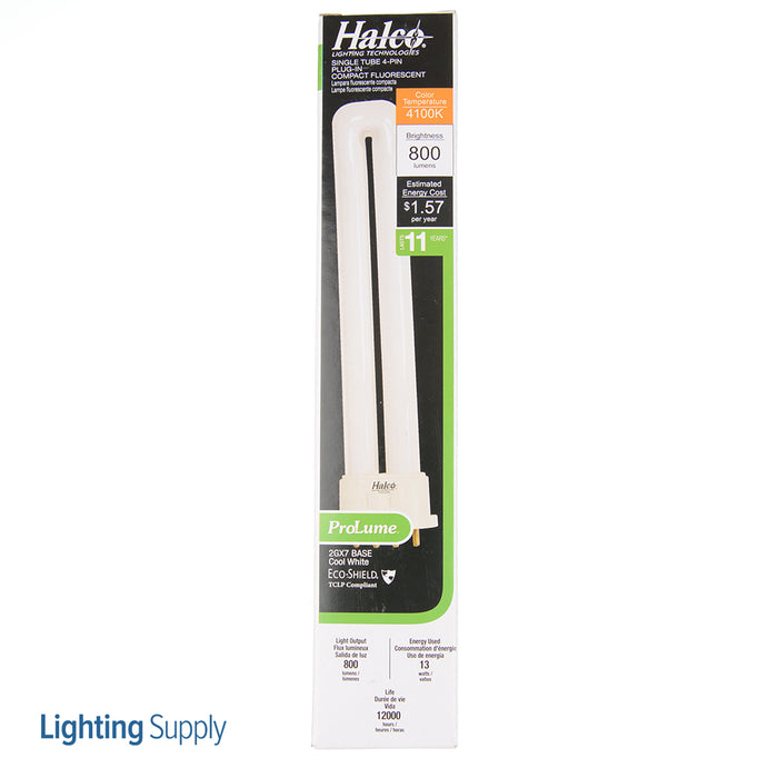 Halco PL13S/E/41/ECO Compact Fluorescent 13W 120V 4100K 800Lm 2GX7 Base Dimmable Single Tube Prolume Bulb (109138)