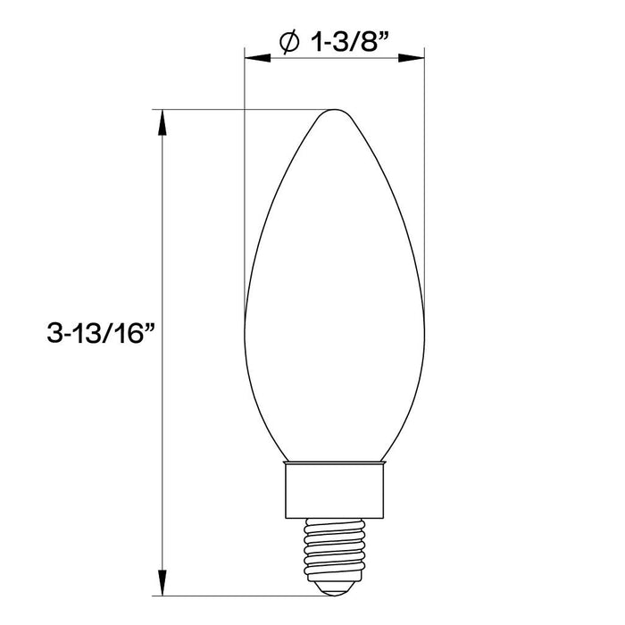 Halco 6B11-CL-FLED4-927-E12-D-T24 LED Filament B11 Lamp Candelabra E12 Base 2700K 5.5W 500Lm Clear 90 CRI 120V Dimmable (82555)