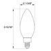 Halco 6B11-CL-FLED4-927-E12-D-T24 LED Filament B11 Lamp Candelabra E12 Base 2700K 5.5W 500Lm Clear 90 CRI 120V Dimmable (82555)