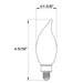 Halco 6CA11-FR-FLED4-930-E12-D-T24 LED Filament CA11 Lamp Candelabra E12 Base 3000K 5.5W 500Lm Frosted 90 CRI 120V Dimmable (82607)