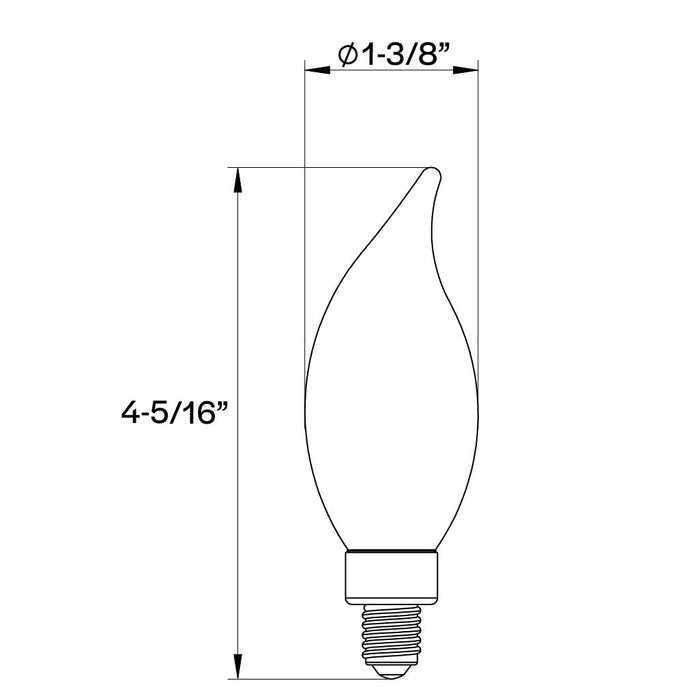 Halco 3CA11-CL-FLED4-927-E12-D LED Filament CA11 Lamp Candelabra E12 Base 2700K 3.3W 300Lm Clear 90 CRI 120V Dimmable (82597)