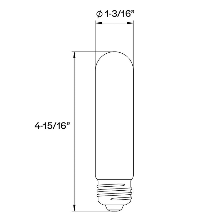 Halco 5T10-CL-FLED4-950-E26-D LED Filament T10 Lamp 5 Inch Medium E26 Base 5000K 5W 450Lm 90 CRI 120V Clear Dimmable (82701)