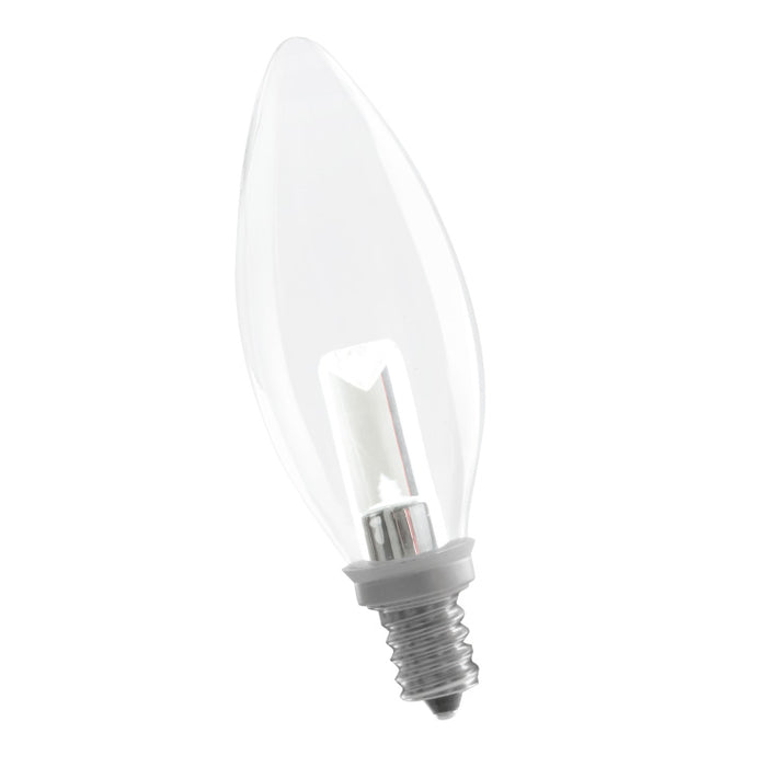 Halco B10CL1/827/LED 1W LED B10 2700K 120V 82 CRI Candelabra E12 Base Dimmable Clear Bulb (80172)