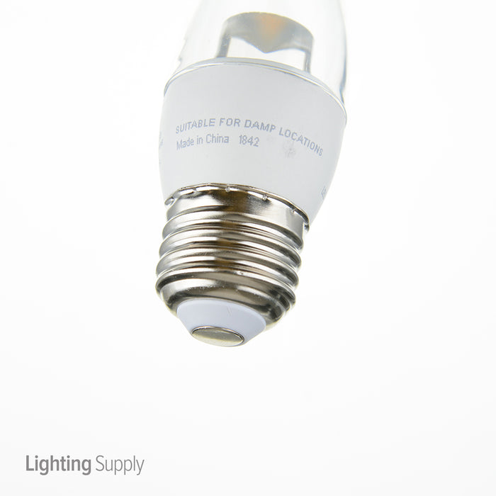 Halco B11CL5/830/E26/LED 5W LED B11 3000K 120V 82 CRI Medium E26 Base Dimmable Clear Bulb (80183)