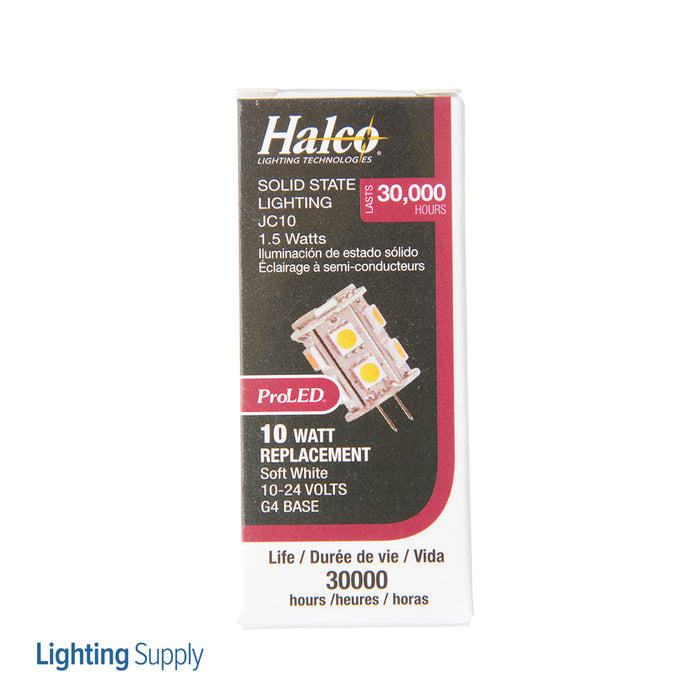 Halco JC10/1WW/LED 1.5W LED JC10 3000K 10V-18V 82 CRI Bi-Pin G4 Base Dimmable Bulb (80693)