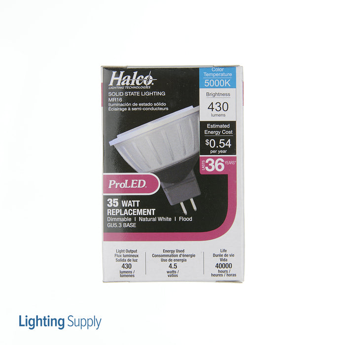 Halco MR16FMW/850/LED 4.5W LED MR16 5000K 10V-15V 82 CRI GU5.3 Base Dimmable Bulb (81068)