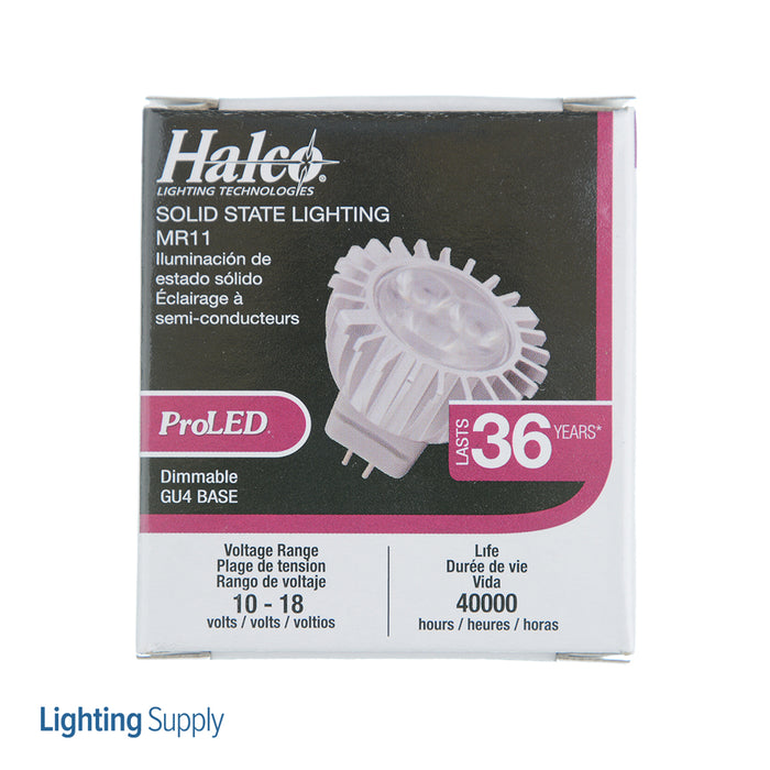 Halco MR11FTD/827/LED 3W LED MR11 2700K 10V-18V 82 CRI GU4 Base Dimmable Bulb (81093)