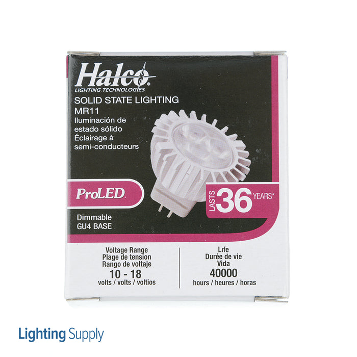 Halco MR11FTC/827/LED 3W LED MR11 2700K 10V-18V 82 CRI GU4 Base Dimmable Bulb (81096)