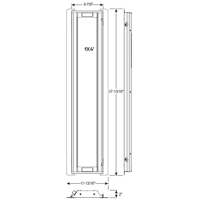 Halco CBT-RK-14-LS-CS-UNV LED 1X4 Center Basket Troffer Retrofit Kit Controls Ready Lumen/CCT Selectable 2500Lm/3125Lm/4000Lm 3500K/4000K/5000K 120-277V 0-10V Dimming (81801)