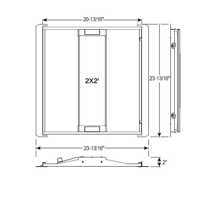 Halco CBT-RK-22-LS-CS-UNV LED 2X2 Center Basket Troffer Retrofit Kit Controls Ready Lumen/CCT Selectable 2500Lm/3125Lm/4000Lm 3500K/4000K/5000K 120-277V 0-10V Dimming (81802)