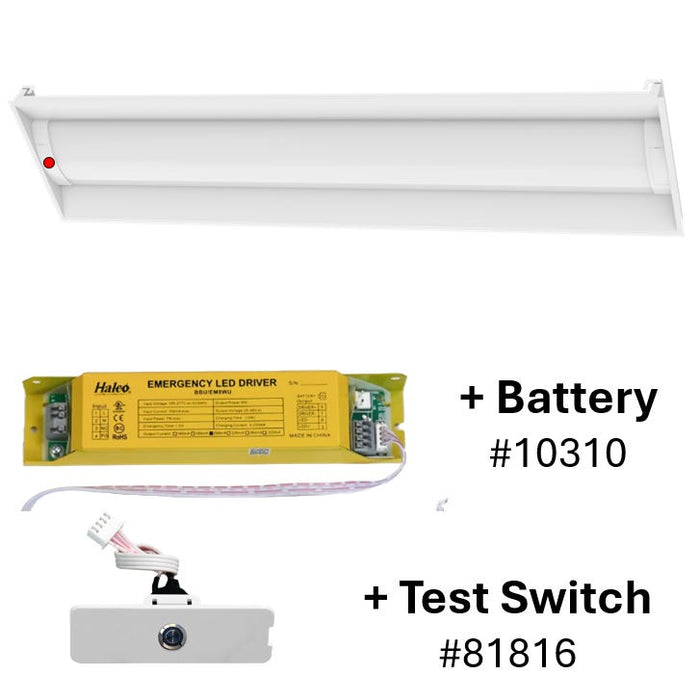 Halco CBT-14-LS-CS-UNV-EM LED 1X4 Center Basket Troffer Controls Ready 3.5Mm Receptacle Selectable 2500Lm/3125Lm/4000Lm 3500K/4000K/5000K 120-277V 0-10V Dimming Emergency Battery Backup (81804)