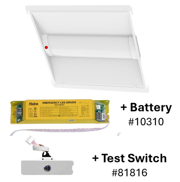 Halco CBT-RK-22-LS-CS-UNV-EM LED 2X2 Center Basket Troffer Retrofit Kit Controls Ready Selectable 2500Lm/3125Lm/4000Lm 3500K/4000K/5000K 120-277V 0-10V Dimming Emergency Battery Backup (81808)