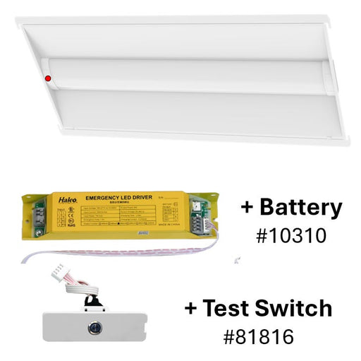 Halco CBT-RK-24-LS-CS-UNV-EM LED 2X4 Center Basket Troffer Retrofit Kit Controls Ready Selectable 4000Lm/4500Lm/5000Lm 3500K/4000K/5000K 120-277V 0-10V Dimming Emergency Battery Backup (81809)