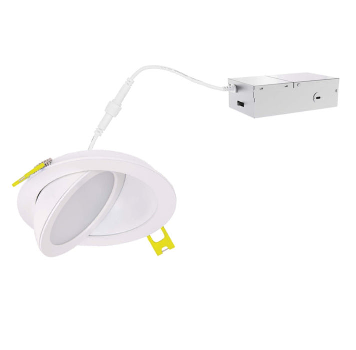 Halco DFDLG6-13-CS ProLED Select Direct Fit Gimbal Downlight 6 Inch 13W CCT Selectable 2700K/3000K/3500K/4000K/5000K 90 Degree Tilt Dimmable T20 JA8 (82120)