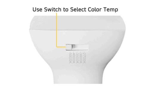 Halco 9BR30-FL-LED-9CS-D-T20 LED BR30 Flood E26 Base 8.5W CCT Selectable 2700K/3000K/3500K/4000K/5000K 700Lm Dimmable 90 CRI 120V (83221)