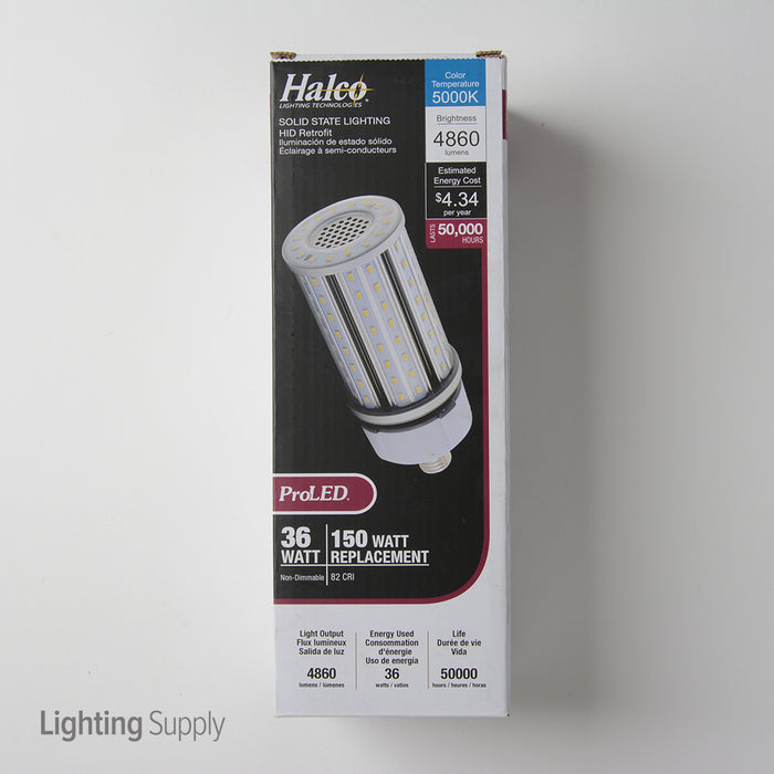 Halco 84005 36W LED 5000K 120-277V 82 CRI Medium E26 Base Bulb (HID36/850/MV2/LED)