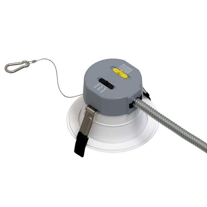 Halco CDL-4-LS-CS-WH-DDV 4 Inch Downlight Selectable 600Lm/800Lm/1000Lm 2700K/3000K/3500K/4000K/5000K 120-277V Triac/ELV/0-10V White Reflector/Flange (89210)