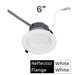 Halco CDL-6-LS-CS-WH-DDV 6 Inch Downlight Selectable 1000Lm/1800Lm/2500Lm 2700K/3000K/3500K/4000K/5000K 120-277V Triac/ELV/0-10V White Reflector/Flange (89211)