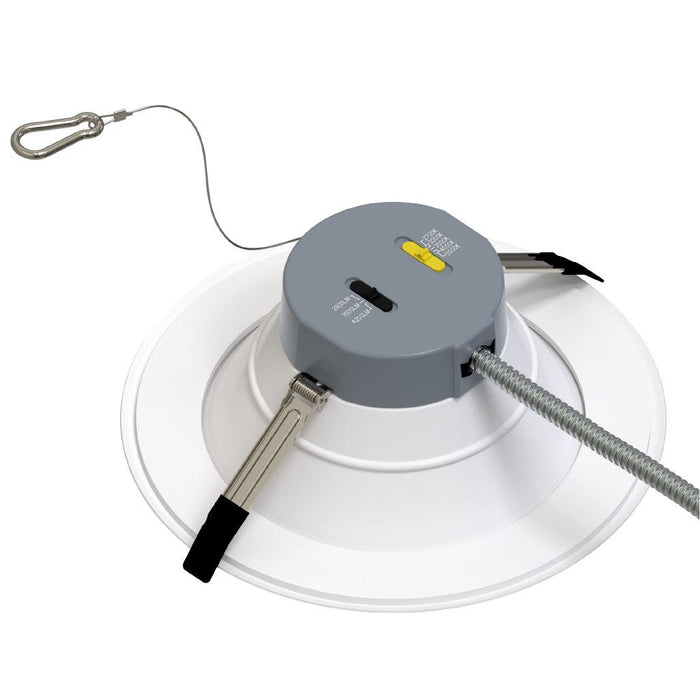 Halco CDL-10-LS-CS-WH-DDV 10 Inch Downlight Selectable 2800Lm/3500Lm/4500Lm 2700K/3000K/3500K/4000K/5000K 120-277V Triac/ELV/0-10V White Reflector/Flange (89213)