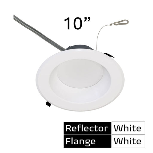 Halco CDL-10-LS-CS-WH-DDV 10 Inch Downlight Selectable 2800Lm/3500Lm/4500Lm 2700K/3000K/3500K/4000K/5000K 120-277V Triac/ELV/0-10V White Reflector/Flange (89213)