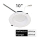 Halco CDL-10-LS-CS-WH-DDV 10 Inch Downlight Selectable 2800Lm/3500Lm/4500Lm 2700K/3000K/3500K/4000K/5000K 120-277V Triac/ELV/0-10V White Reflector/Flange (89213)