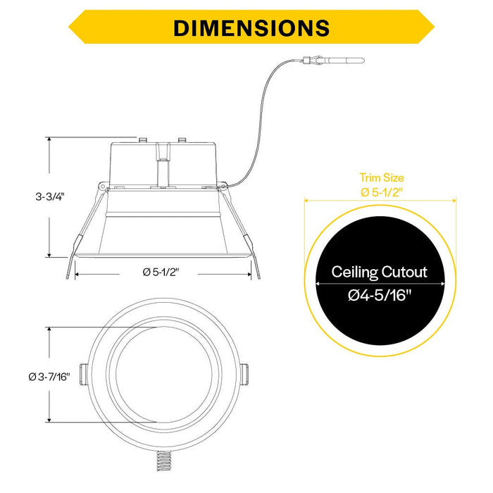 Halco CDL-4-LS-CS-HZWH-DDV 4 Inch Downlight Selectable 600Lm/800Lm/1000Lm 2700K/3000K/3500K/4000K/5000K 120-277V Triac/ELV/0-10V Haze Reflector/White Flange (89214)