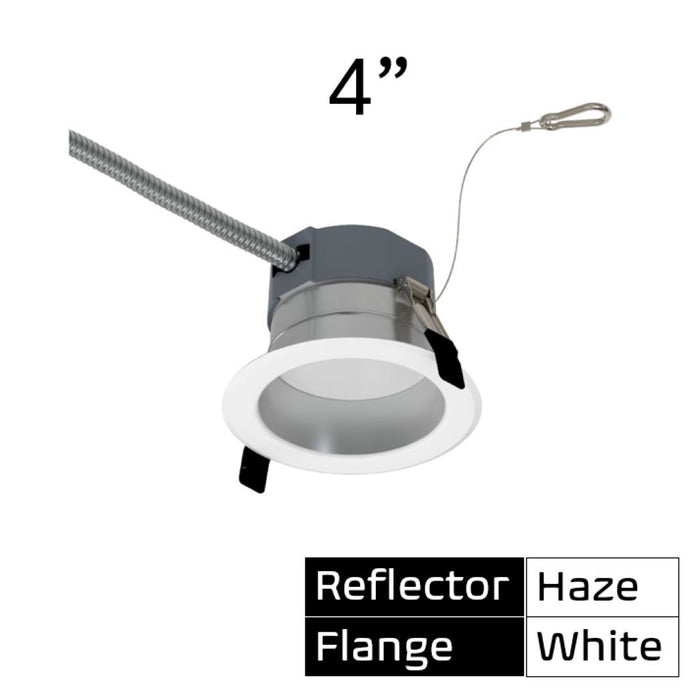Halco CDL-4-LS-CS-HZWH-DDV 4 Inch Downlight Selectable 600Lm/800Lm/1000Lm 2700K/3000K/3500K/4000K/5000K 120-277V Triac/ELV/0-10V Haze Reflector/White Flange (89214)