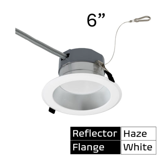 Halco CDL-6-LS-CS-HZWH-DDV 6 Inch Downlight Selectable 1000Lm/1800Lm/2500Lm 2700K/3000K/3500K/4000K/5000K 120-277V Triac/ELV/0-10V Haze Reflector/White Flange (89215)