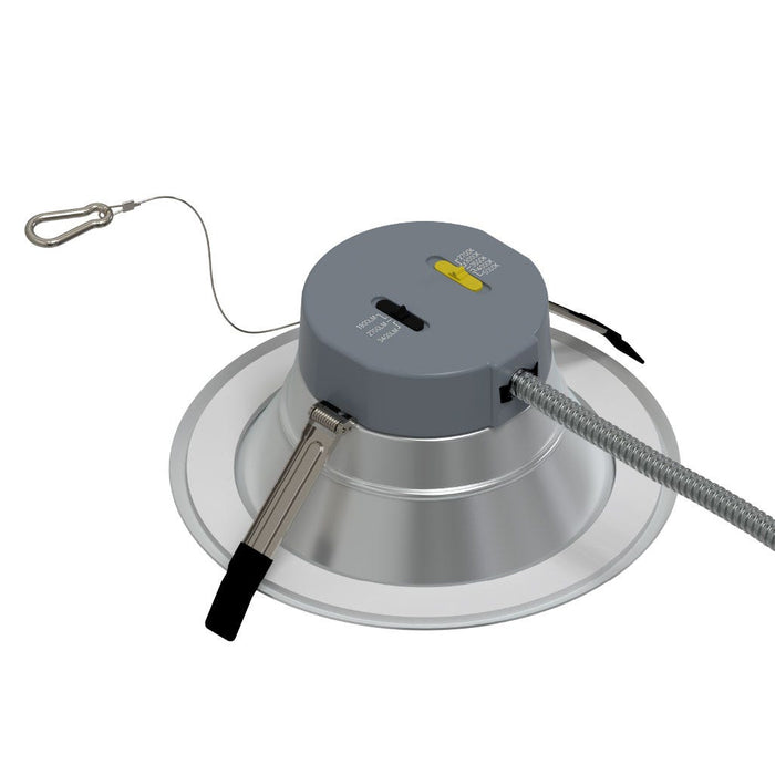 Halco CDL-8-LS-CS-HZWH-DDV 8 Inch Downlight Selectable 1800Lm/2700Lm/3500Lm 2700K/3000K/3500K/4000K/5000K 120-277V Triac/ELV/0-10V Haze Reflector/White Flange (89216)