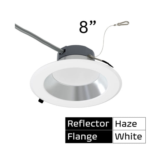 Halco CDL-8-LS-CS-HZWH-DDV 8 Inch Downlight Selectable 1800Lm/2700Lm/3500Lm 2700K/3000K/3500K/4000K/5000K 120-277V Triac/ELV/0-10V Haze Reflector/White Flange (89216)