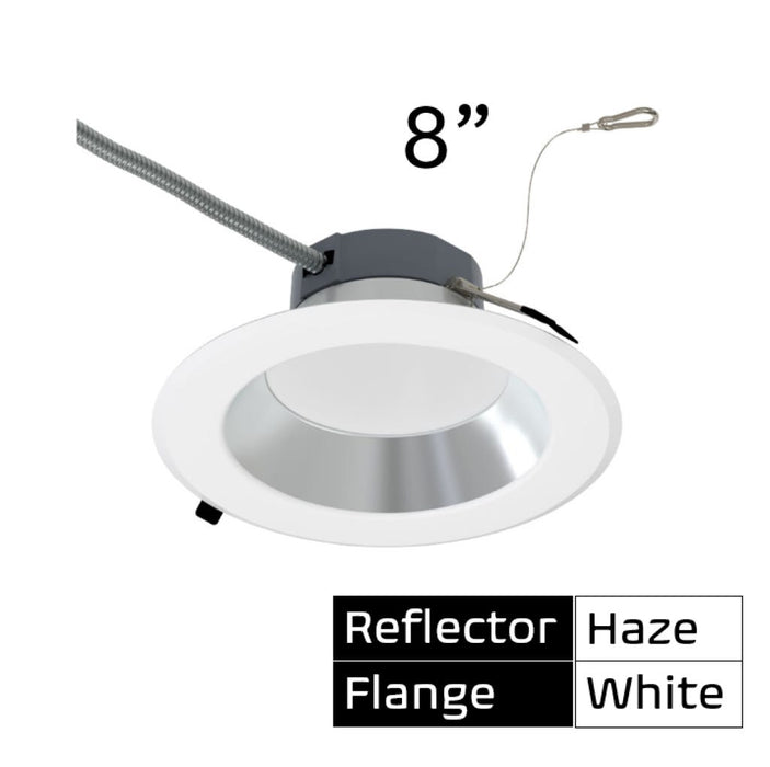 Halco CDL-8-LS-CS-HZWH-DDV 8 Inch Downlight Selectable 1800Lm/2700Lm/3500Lm 2700K/3000K/3500K/4000K/5000K 120-277V Triac/ELV/0-10V Haze Reflector/White Flange (89216)