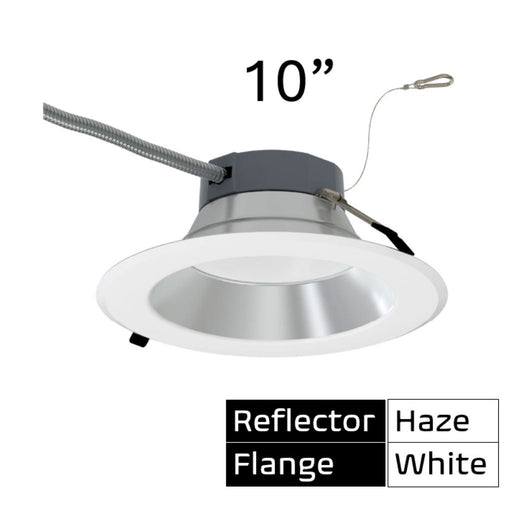 Halco CDL-10-LS-CS-HZWH-DDV 10 Inch Downlight Selectable 2800Lm/3500Lm/4500Lm 2700K/3000K/3500K/4000K/5000K 120-277V Triac/ELV/0-10V Haze Reflector/White Flange (89217)
