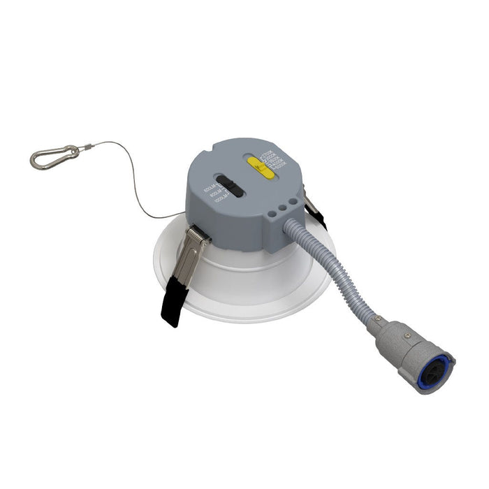 Halco CDLEM-4-LS-CS-WH-DDV 4 Inch Downlight Selectable 600Lm/800Lm/1000Lm 2700K/3000K/3500K/4000K/5000K 120-277V Triac/ELV/0-10V Emergency Battery Backup White Reflector/Flange (89218)