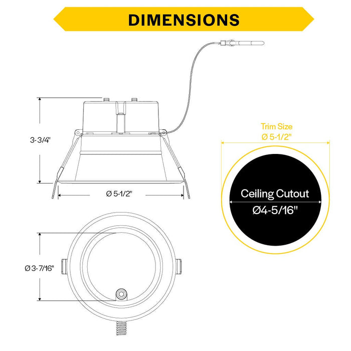 Halco CDLEM-4-LS-CS-WH-DDV 4 Inch Downlight Selectable 600Lm/800Lm/1000Lm 2700K/3000K/3500K/4000K/5000K 120-277V Triac/ELV/0-10V Emergency Battery Backup White Reflector/Flange (89218)