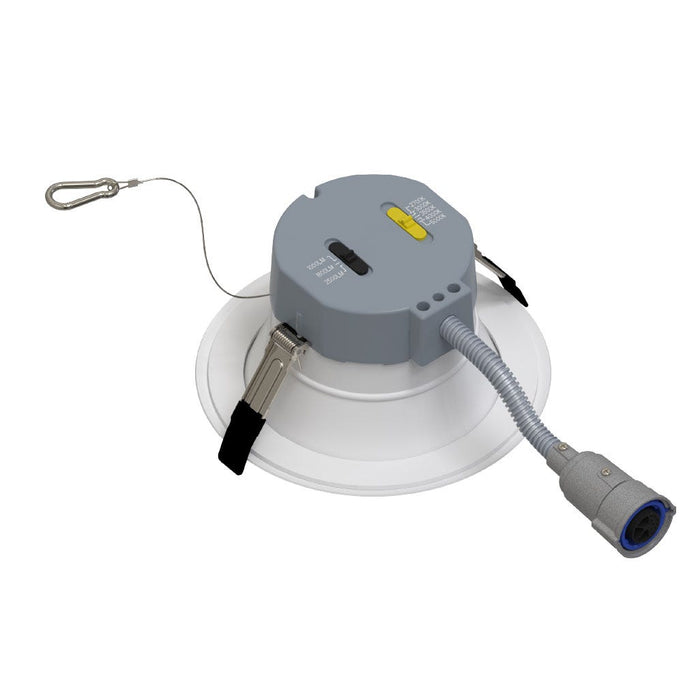 Halco CDLEM-6-LS-CS-WH-DDV 6 Inch Downlight Selectable 1000Lm/1800Lm/2500Lm 2700K/3000K/3500K/4000K/5000K 120-277V Triac/ELV/0-10V Emergency Battery Backup White Reflector/Flange (89219)