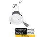 Halco CDLEM-6-LS-CS-WH-DDV 6 Inch Downlight Selectable 1000Lm/1800Lm/2500Lm 2700K/3000K/3500K/4000K/5000K 120-277V Triac/ELV/0-10V Emergency Battery Backup White Reflector/Flange (89219)