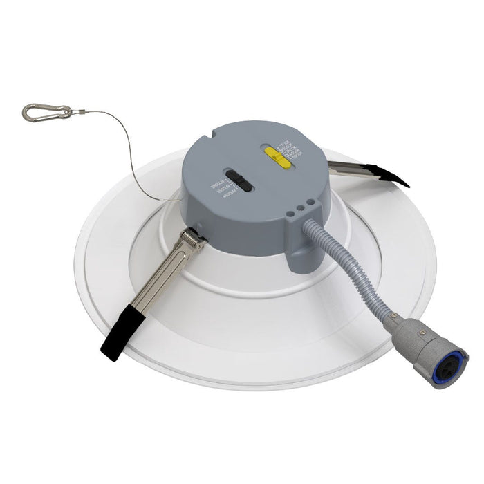Halco CDLEM-10-LS-CS-WH-DDV 10 Inch Downlight Selectable 2800Lm/3500Lm/4500Lm 2700K/3000K/3500K/4000K/5000K 120-277V Triac/ELV/0-10V Emergency Backup White Reflector/Flange (89221)