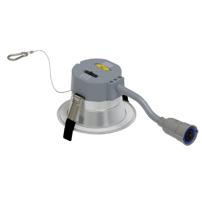 Halco CDLEM-4-LS-CS-HZWH-DDV 4 Inch Downlight Selectable 600Lm/800Lm/1000Lm 2700K/3000K/3500K/4000K/5000K 120-277V Triac/ELV/0-10V Emergency Backup Haze Reflector/White Flange (89222)