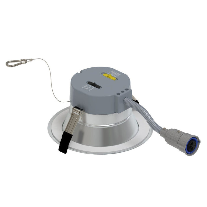 Halco CDLEM-6-LS-CS-HZWH-DDV 6 Inch Downlight Selectable 1000Lm/1800Lm/2500Lm 2700K/3000K/3500K/4000K/5000K 120-277V Triac/ELV/0-10V Emergency Backup Haze Reflector/White Flange (89223)