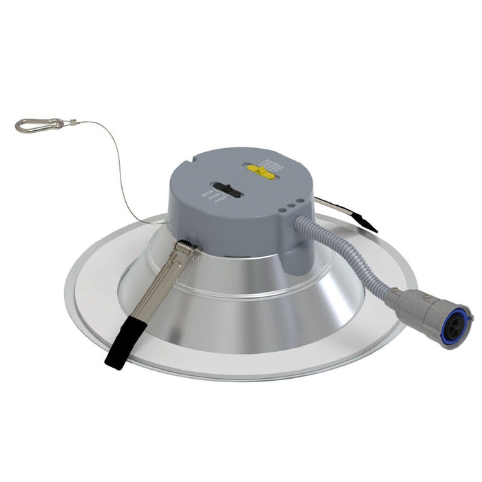 Halco CDLEM-10-LS-CS-HZWH-DDV 10 Inch Downlight Selectable 2800Lm/3500Lm/4500Lm 2700K/3000K/3500K/4000K/5000K 120-277V Triac/ELV/0-10V Emergency Backup Haze Reflector/White Flange (89225)