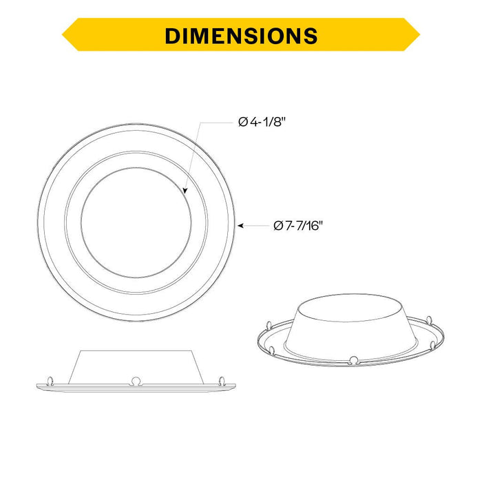 Halco CDL-6-REFL-HZT 6 Inch Commercial Downlight Reflector Insert Haze Reflector Haze Flange (89228)