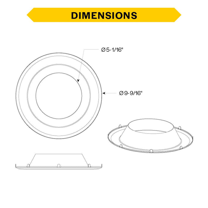 Halco CDL-8-REFL-HZT 8 Inch Commercial Downlight Reflector Insert Haze Reflector Haze Flange (89229)