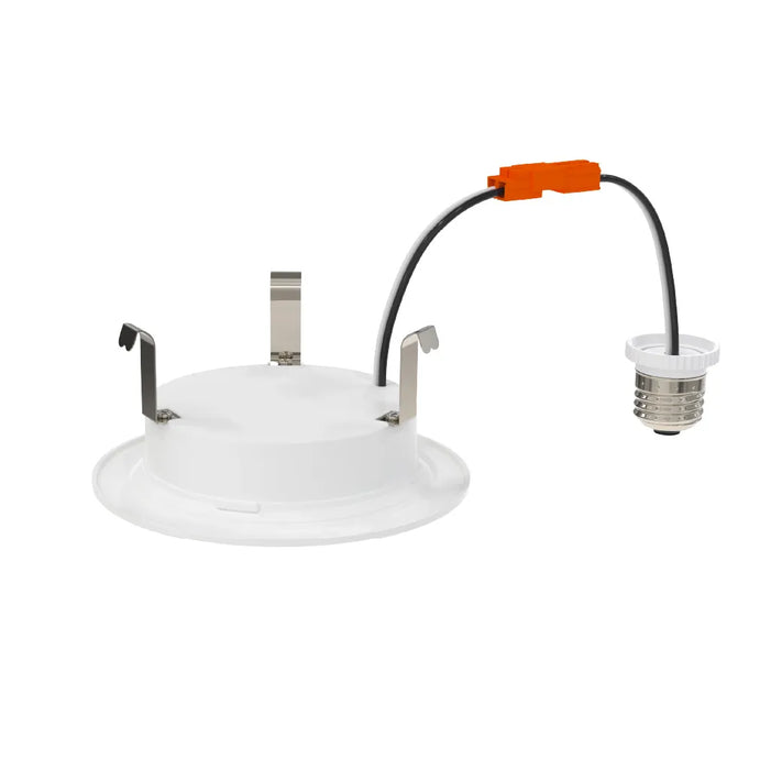 Halco PUSH-RSD-4-CS-BT-120V LED Retrofit Slim Downlight 4 Inch Baffle Trim 8W 700Lm Push Lens for CCT Selectable 2700K/3000K/3500K/4000K/5000K 90 CRI 120V Triac Dimming (89231)