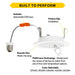Halco Retrofit Slim Downlight 6 Inch Push Lens CCT Selectable 2700K/3000K/3500K/4000K/5000K 90 CRI 120V Triac Dimming
