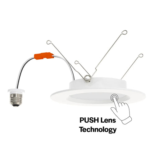 Halco Retrofit Slim Downlight 6 Inch Push Lens CCT Selectable 2700K/3000K/3500K/4000K/5000K 90 CRI 120V Triac Dimming