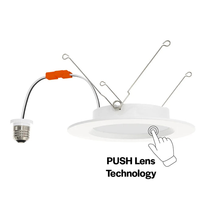 Halco Retrofit Slim Downlight 6 Inch Push Lens CCT Selectable 2700K/3000K/3500K/4000K/5000K 90 CRI 120V Triac Dimming