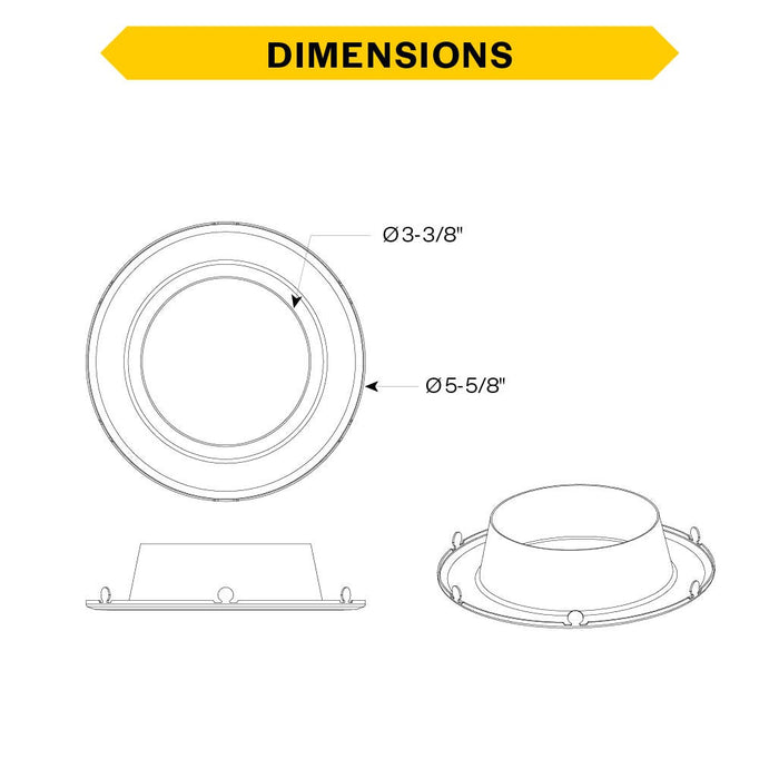 Halco CDL-4-REFL-HZBL 4 Inch Commercial Downlight Reflector Insert Haze Reflector Black Flange (89248)