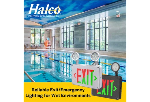 Halco EMG-WLEXC-WH-RG Emergence Series Combination Exit/Emergency Selectable Red Or Green Legend Selectable Single/Double Face Self Diagnostics Remote Capacity White (97124)