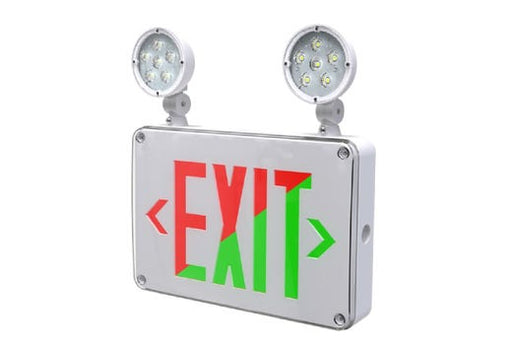 Halco EMG-WLEXC-WH-RG Emergence Series Combination Exit/Emergency Selectable Red Or Green Legend Selectable Single/Double Face Self Diagnostics Remote Capacity White (97124)