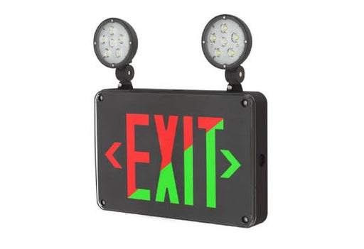 Halco EMG-WLEXC-BK-RG Emergence Series Combination Exit/Emergency Selectable Red Or Green Legend Selectable Single/Double Face Self Diagnostics Remote Capacity Black (97125)